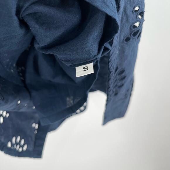 NEW MICHAEL STARS Dress Size Small Bernadette Navy Eyelet Cotton Shirtdress NWOT - Picture 14 of 16